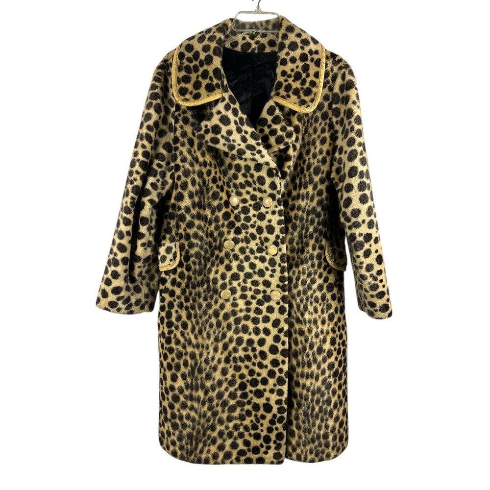 Safari Faux Leopard Coat CBK style City Chic NYC Street Style Old Money European - Picture 2 of 13